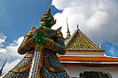 Bangkok Wat Arun - giant demons guarding the gate to the ubosot. These demons are the villains in the Ramakien drama, the Thai version of the Hindu Ramayana epic. 